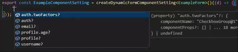 Dynamic Form Component Setting Demo