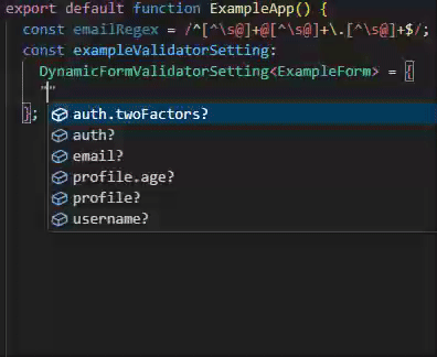 Dynamic Validator Setting Demo